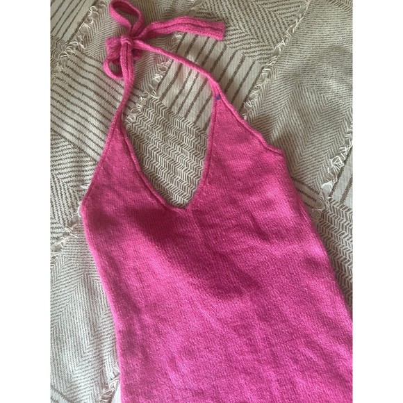 Princess Polly Knit Halter Blair Mini Dress In Hot Pink - Picture 2 of 6